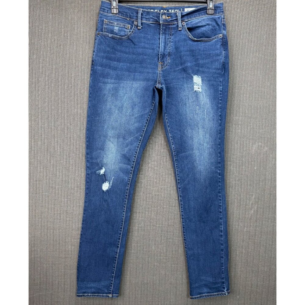 Arizona Jeans Advance Flex 360 Slim Mens Size 31x32 Blue Distressed Jeans